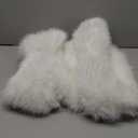 SAFERIN Women's Winter Faux Fake Fur Straight Wedding Halloween Party Custume Accessory Scarf Wrap Collar Shawl Shrug (Thin-soild White)