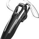 Single Ear Bluetooth Headset V5.4 Noise Canceling Microphone, Bluetooth Earpiece, 36Hrs Talk Time, Hands-Free Wireless Headset for Driving/Office/Business, Crystal Clear Calls, Lightweight (Black)