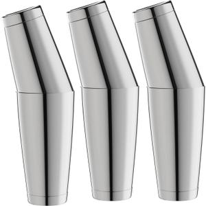 WOTOR Boston Cocktail Shaker Set for 3, 18 oz & 28 oz Stainless Steel Weighted Shaker Tins, Professional Bar Tools for Bartender, Metal Mixer for Martini & Cocktails (Silver)