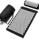 Sivan Back and Neck Pain Relief Acupressure Mat and Pillow Set, Chronic Back Pain Treatment - Relieves Your Stress of Lower Upper Back and Sciatic Pain - Black