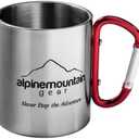 Alpine Mountain Gear Stainless Steel Carabiner Mug Stainless Steel Mug for Camping, Backpacking by Caddis Sports