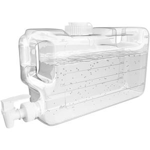 Refrigerator Water Dispensers 1.1 Gallon Slim Bottle with Spigot - BPA Free Plastic Leak-Proof Rectangle Water Jug with Spout | Refillable Fridge Water Container, Convenient Handles