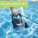 Sump Pump 1HP Submersible Water Pump 3700GPH Electric Portable Transfer Water Pump for Pool Draining Basement, Blue