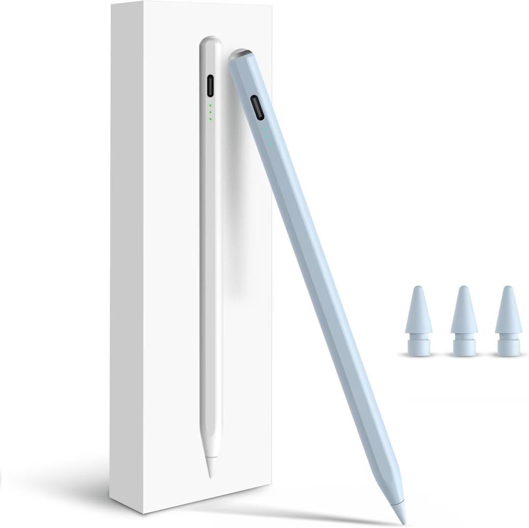 Pencil for Apple iPad A16 10th Generation, Fast Charge Stylus Pen for 2026-2018 iPad A16/11-6th Gen, Air 11/13 M4/M3/M2/5th-3rd, Pro 13/11/M4/12.9", Mini A17 Pro/6/5th Palm Rejection Tilt Sensitivity (Blue)