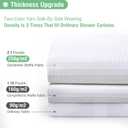 Dynamene White Fabric Shower Curtain, Waffle Weave Heavy Duty Thick Fabric Shower Curtains for Bathroom, 256GSM Weighted Hotel Luxury Cloth Shower Curtain Set with 12 Plastic Hooks, 72Wx72H, White