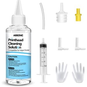 Printer Cleaning Kit for Epson, Printhead Cleaning Kit for HP, Inkjet Printer Head Cleaner for Canon, Printers Cleaner Printhead Cleaning Solution for Inkjet, Printers Print Head Cleaning Kits 100mL