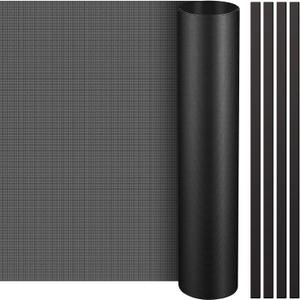 Woanger 1 Pcs 1000 x 300 mm DIY PC Case Dust Filter PC Fan Mesh Filter Air Vent Covers PVC Dustproof Cover with Magnetic Strip for Computer Chassis Speaker and More, 0.03 Inch Hole, Black