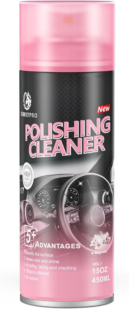 DONKEYPRO Car Interior Cleaner, Polishing Cleaner Detailer Spray for Vehicle Detailing, 450ml Aerosol 15 fl oz with Iron Can (1-Pack)