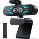 Cyezcor Video Conference Lighting Kit, Ring Light for Monitor Clip On,  EMEET C60E Dual-Camera 4K Webcam for Streaming, Wide-Angle and Telephoto Cameras, Max 11X Hybrid Zoom & PDAF Autofocus, Remote Control, RGB Lighting, 2 Mics, Ideal for Livestreaming and Online Meeting