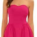 Allegra K Women's Sexy Strapless Party Dress Sweetheart Neck Off Shoulder Sleeveless Mini Dress, M