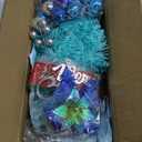 2FT Blue Christmas Tree, Mini Tabletop Christmas Tree with 60 LED Lights, 24 Inches Small Prelit Christmas Tree, 100 Lifelike Branches, 66 Ornaments, Christmas Table Decorations Indoor