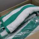 American Soft Linen Cabana Striped Beach Towels, 30x60 inch 3 Piece Oversize Pool Towels, Quick Drying Sand Free Swim Towels, Moss Green