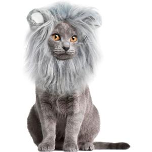 Onmygogo Lion Mane Wig for Cats and Dogs, Funny Pet Cat Costumes for Halloween Christmas, Furry Pet Clothing Accessories