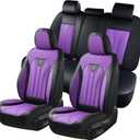 FLORICH Automotive Seat Covers, Seat Covers Full Set, Car Seat Protectors 5 Seats, Purple & Black Automotive Seat Covers Fit for Most Cars Trucks