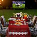 Oudain 2 Pack Football Party Decorations Disposable Football Tablecloth Red and Gold Plastic Touchdown Table Cover Red and Gold Decoration Runner for Birthday Game Day Party Games Decor 54 x 108 Inch