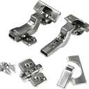 Blum Clip top BLUMOTION Soft Close Hinges, 110 Degree, Self Closing, Frameless, with Mounting Plates and Hinge Cover Plates (Inset - 2 Pack (1 Pair))