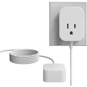 Elecan 3 Prong Lighting Control Grounded Plug, Silent ON/Off Switch with 6 Ft Power Cable, Energy& Space Saving Cord, 125V for Tabletop or Wall Mount Indoor, Lamps Fans Small Appliance, ETL-White