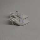 Womens Closed Toe Ankle Strap Heels Pointed Toe Pumps Shoes Slingback High Heel Wedding Dress Shoes (6, White)
