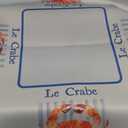 Blue Coastal Beach Crab Mahjong Mat 31.5x31.5 Inch, Non-Slip and Noise Reduction Mah Jong Table Mat Cover Gifts for Mahjong Lovers Poker Board Games Dominoes