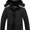 ASPO Women's Ski Jacket Waterproof Winter Jacket Insulated Warm Fleece Lined Windproof Snow Coats with Hood Snowboarding