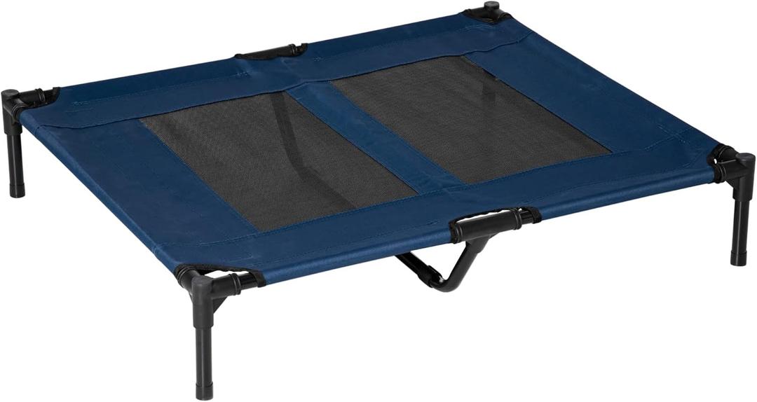 36" x 30" Elevated Cooling Summer Dog Cot Pet Bed with Mesh Ventilation - Blue