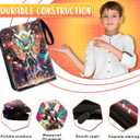 3 x Protective Trading Card Sleeves for 3 Ring Binder - 4 Pocket Double Sided Collection Binder Album for 400 Cards, Durable Scratch-Resistant PU Cover, Portable Organizer for MTG & Game Cards (Green Elf)