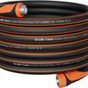 Giraffe Tools Garden Hose 100ft x 5/8", Water Hose Heavy Duty, Flexible, Lightweight Hybrid Hose with Swivel Handle, Male to Female Fittings, Burst 600 PSI (100' (feet), 5/8 Inch Black)