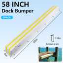 36/48/58/72Inch Dock Bumpers Marine with Reflective Strips,Heavy Duty Boat Docking Edge Fenders Protection forPiling,Horizontal Deck,Marine Dock,Vertical Poles,Pier