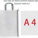 3 PACK Mesh Zipper Pouch Bags, Zipper Pouches for Organizing, Teacher Storage and Organization Bags(5, A4)