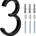 5" Floating Stainless Steel Address House Number, Modern Metal Anti-Rust House Numbers with Nail Kits for Door Garden Mailbox Decor Visibility Signage (3)