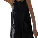 Yeokou Women's Casual Rompers Stretchy Onesie Summer Sleeveless Shorts Jumpsuits with Pockets (Medium, Black)