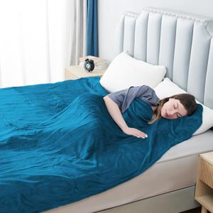 Electric Heated Blanket Twin Size 62"x84", Fast Heating Throw, Soft Plush Microplush for Bed & Couch, 10Hs Auto Off & 5 Heating Levels, Machine Washable, Gifts for Grandma & Family-Blue Green
