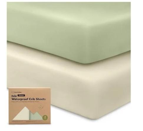 KeaBabies 2-Pack Baby Crib Sheets for Boys, Girls - 52x28 Viscose Derived from Bamboo Toddler Bed Sheets Neutral, Fitted Crib Mattress Cover for Standard Baby Bedding, Soft & Cozy (Sage)