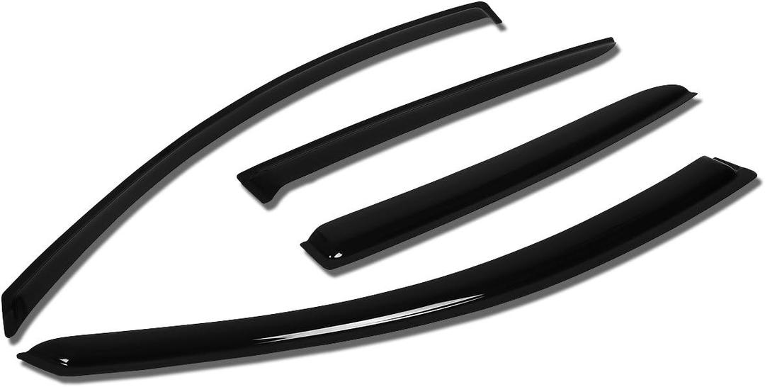 Auto Dynasty Window Visors Compatible with 12-19 Nissan Versa Sedan, 4Pcs Front & Rear Tape-On Window Vent Visor Deflectors Rain Guard, Glossy Dark Smoke