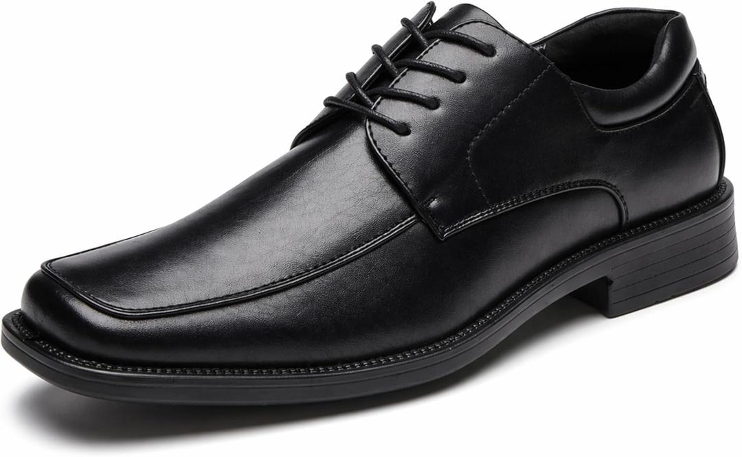 DECARSDZ Mens Square Toe Dress Shoes, Business Casual Oxford for Office Work, Lightweight Comfortable Formal Shoes (11, Balck025)