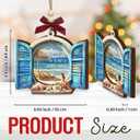 3 x Wooden Beach Ornaments for Christmas Tree 2025 - Beachy Ornaments, Beach Themed Gifts for Women Men - Ocean Gift, Beachy Gifts for Family, Friends - Coastal Nautical Holiday House Decor