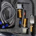 Widespread 8 Inch Brushed Nickel Bathroom Sink Faucet, Waterfall Nickel Stainless Steel Bathroom Faucet for Sink 3 Hole, Vanity Lavatory Sink Faucets with Drain & Water Hoses