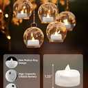 Merrynights LED Candles, Tea Lights Candle Battery Operated, 24-Pack 200+Hours Flameless Tealight Candle, Realistic Tea Lights for Halloween Christmas Wedding, Pure White Light