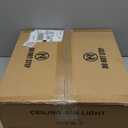 LEDIARY Caged Ceiling Fans with Lights, White Flush Mount Ceiling Fan with Remote, Small Low Profile Bladeless Ceiling Fan Light Fixture for Bedroom, Kitchen, Dining Room-White Gold Color (Medium)