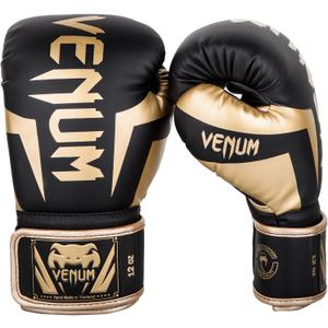 Venum Elite Boxing Gloves - Black/ Gold - 10oz
