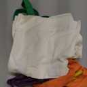 Amylove 12 Pcs Mini Tote Bag Sublimation Blank Canvas Tote Bags Reusable for Grocery Shopping, DIY, Easter Party Favor Gift Bags (8.5 x 8 Inch,Natural with Colorful Handle)