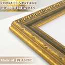 Frametory 14x18 Frame White Mat for 11x14 Picture Plexiglass Gold Color