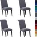 Howhic Stretch Chair Covers for Dining Room Set of 4, Removable Washable Dining Room Chair Covers, Dining Chair Slipcovers Seat Protector, Great Home Decor and Banquet Upholstery (Gray, 4 Pack) (Grey)