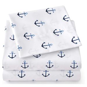 1500 Supreme Kids Bed Sheet Collection - Fun Colorful and Comfortable Boys and Girls Toddler Sheet Sets - Deep Pocket Wrinkle Free Soft and Cozy Bedding - Twin, Anchor