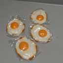 Simulated Fried Egg Models 4 Pcs Fake Fried Eggs Play Food Toys for Kids Kitchen Decor Photo Props 4.33X3.54X0.59 Inch