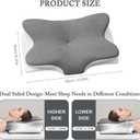 Cervical Pillow for Neck Pain Relief - Ergonomic Memory Foam Pillow with Arm Rest Slot & Cotton Pillowcase, Dual-Height Orthopedic Support Contour Pillow for Side, Back, Stomach Sleepers
