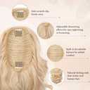 Flufymooz Ponytail Extension, 14 Inch Short Drawstring Ponytail Hair Extension for Women, Soft Synthetic Pony Tails Hairpiece for Women Medium Blonde with Highlights