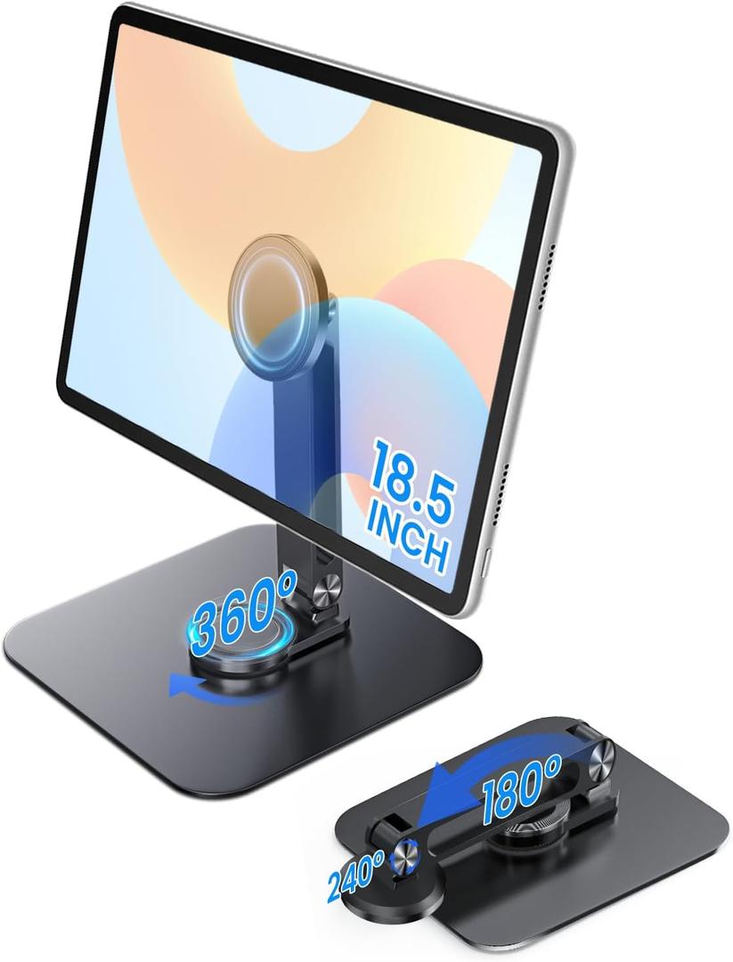 Adjustable Portable Magnetic Monitor/iPhone/Tablet Stand Magnetic Quick-Release - Foldable 10.1 10.5 11 11.6 12 12.5 15.6 17 17.3 18 18.5 inch Portable Monitor iPad Air mini Pro Samsung POS, Kindle
