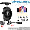 Kewig Motorcycle Phone Mount with Vibration Dampener, Antishake Bike Phone Mount, One-Push Automatically Lock & Quick Release Motorcycle Phone Holder, Adjustable Bike Phone Handlebar Fit for 4-7''