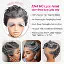 Short Curly 13X4 Lace Front Pixie Cut Wig Human Hair Wigs, Light Grey 13x4 HD Lace Frontal Wigs Short Curly Layered Glueless Daily Wear Wig Deep Loose Wave Pixie Cut Human Hair Wigs for Black Women